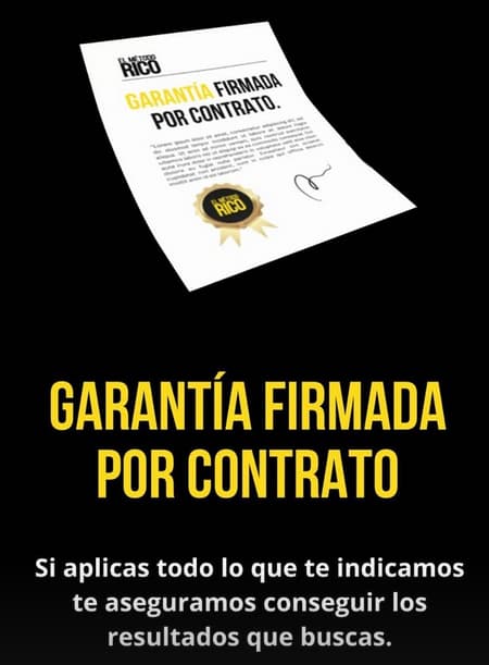 Garantía firmada por contrato por Richard Gracia
