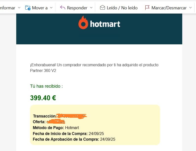 Mi segunda venta como afiliado de Partner 360